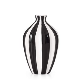Torre & Tagus Abstract Vase, 11.5", BLACK/WHITE