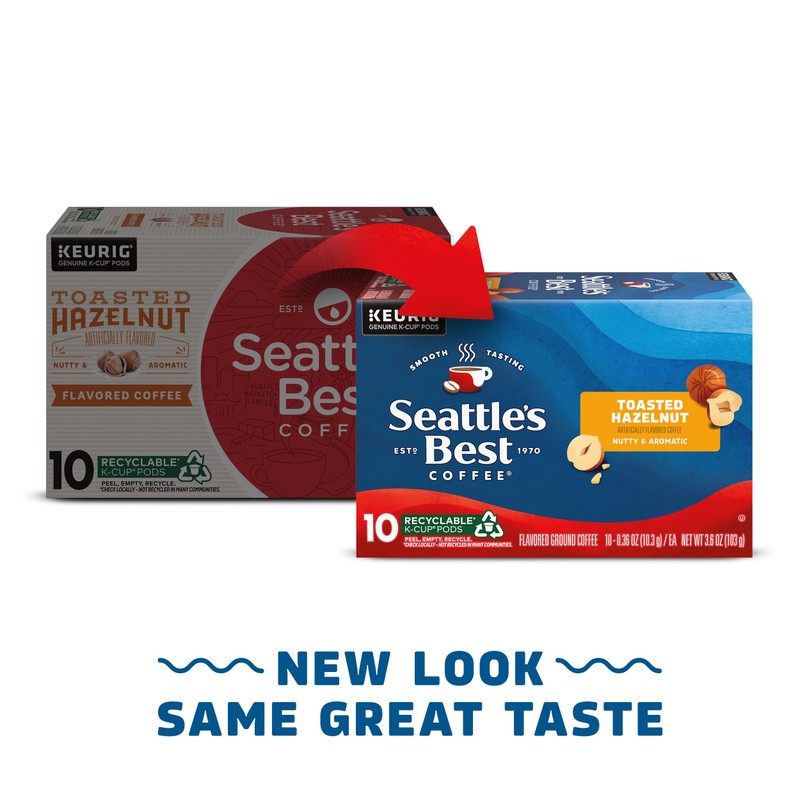 Seattle’s Best Coffee, Flavored K-Cup Coffee Pods, Toasted Hazelnut, 100%