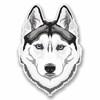 2 x 10cm/100mm White Husky Wolf Window Cling Sticker Car
