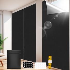 MI CASA Blackout Blind, 200x150cm Portable Stick on Blinds for Windows, Temporary Blackout Curtains Suitable for Cutting any Size Shape for Bedroom, Indoor and Outdoor, Black