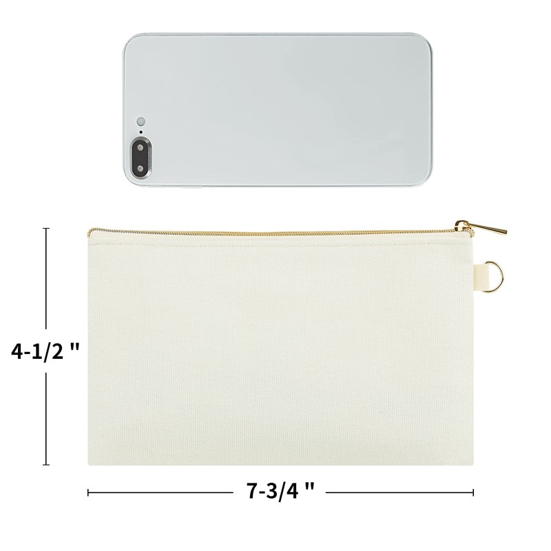 Aspire 6-Pack Canvas Pouches for DIY Project, 7 3/4 x