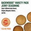 LEM Products Backwoods Jerky Seasoning Variety Pack, Includes Original, Hot,