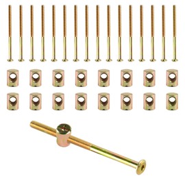 16 Pcs M6 Bolts and Nuts Set, Furniture Bolt and Nut Set, Furniture Screws and Bolts, Bed Bolts, Hex Socket Head Cap Screws and Barrel Nuts for Cots Crib Headboard Screws Furniture Fixings(100mm)