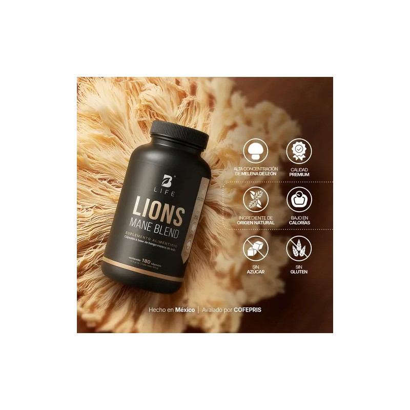 Hongo Melena León 180 Cápsulas Hasta Meses Consumo Apoyo Concentración