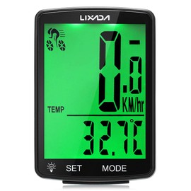 Lixada Bike Computer Wireless Multifunctional LCD Screen Bicycle Computer Bike Rainproof Speedometer Odometer Cycling 2.8inch Waterproof with Backlight,Temperature,Stopwatch, Calorie,Fat Consumption