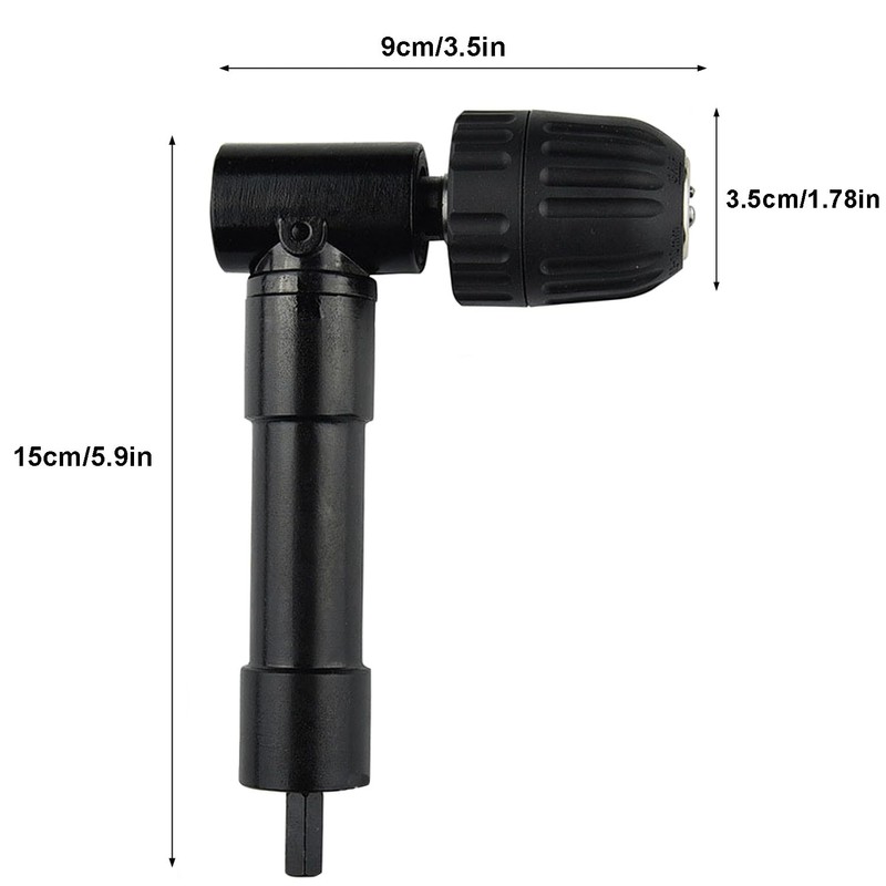 Ragyzity Right Angle Drill Attachment, 0.8-10mm Right Angle Bend Extension