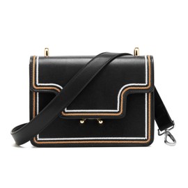 Women's Leather Shoulder Strap, Shoulder Strap for Purse, Handbags, Adjustable Replacement Crossbody Bag Strap, Shoulder Strap, Silver-black 2.5 cm