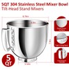 5QT Stainless Steel Mixer Bowl Compatible with KitchenAid Bowls for