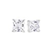 Sterling Silver Basket Set Square CZ Stud Earrings 9x9mm