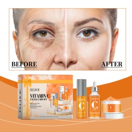 Eelhoe Vegan Vitamin C Facial Skin Care Set Day and Night Moisturizing Rejuvenating Pore Fine IngredientsSize: 1set