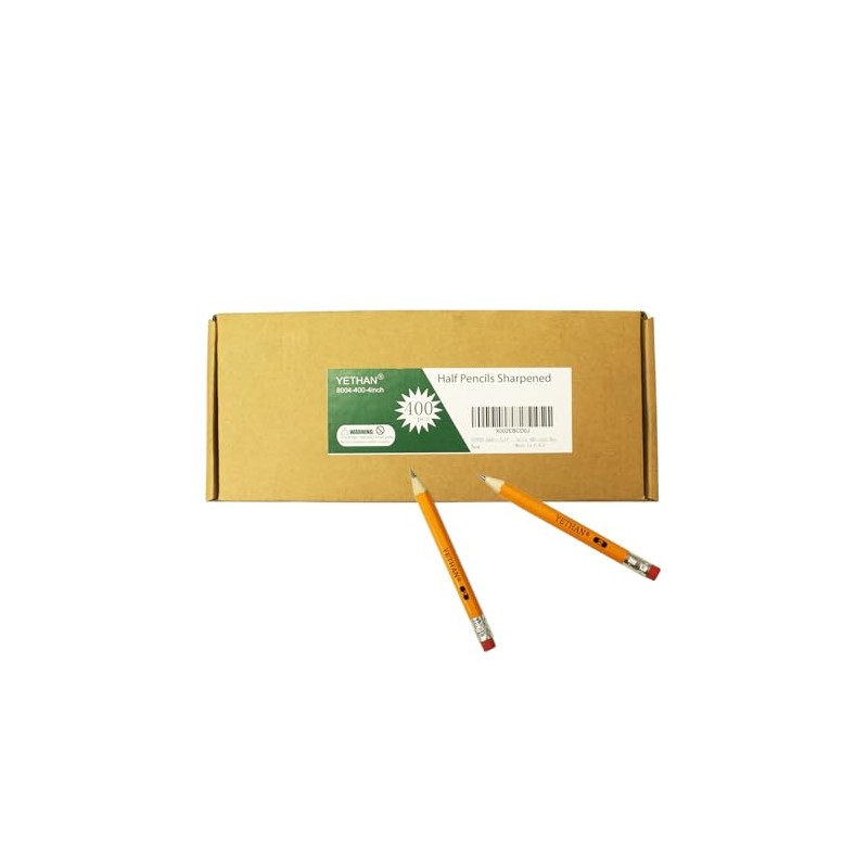 YETHAN Golf Pencils, Half Pencil, 3.5" Mini Pencils, #2 HB