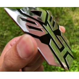 (2 PACK) ALUMINUM Transformers Autobots Optimus Prime Car Sticker Decal Emblem 