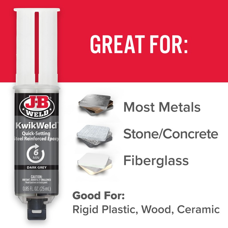 J-B Weld 6 Minute Set Epoxy KwikWeld, High Strength, Waterproof,