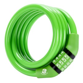 Etronic Security Multi-Purpose Self Coiling Cable Lock, 4-Feet x 5/16-Inch - Green
