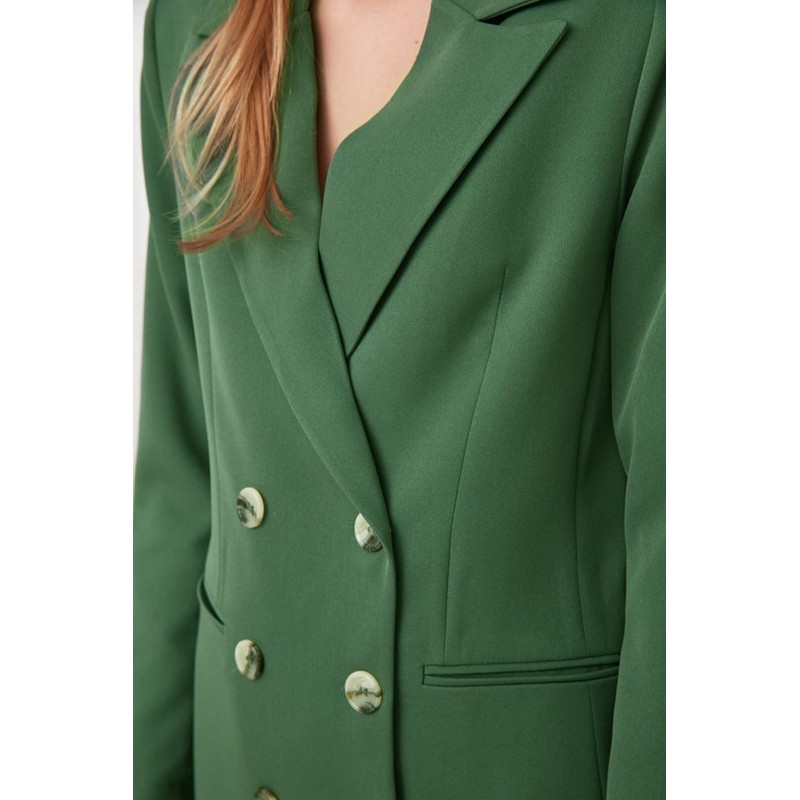 Trendyol Women Plus Size Regular fit Double-Breasted Lapel Collar Woven