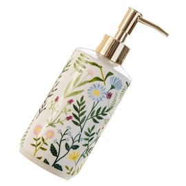 Ciieeo Floral Ceramic Lotion Dispenser Pump for Home Refillable Soap Dispenser for Bathroom and Kitchen Prevents Leaks Elegant Design for Family and Friends