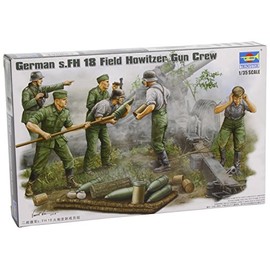 Trumpeter German Field Howitzer Firing Crew Figure Set, Scale 1/35, 5-Pack