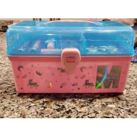 Claire’s initial "M" letter cosmetics makeup case box jewelry toy storage