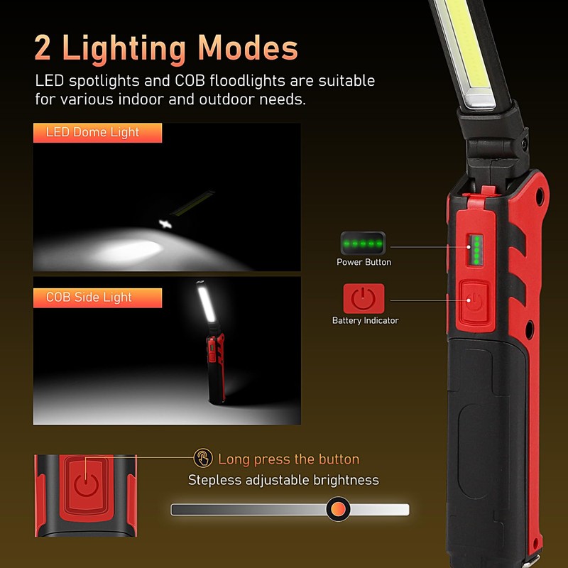 WINDFIRE LED Work Light, Rechargeable Magnetic Work Light Handheld Flashlight,