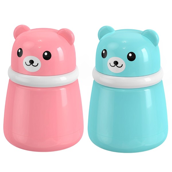 Baby Powder Puff and Container 2pcs, Cartoon Bear Body Talcum