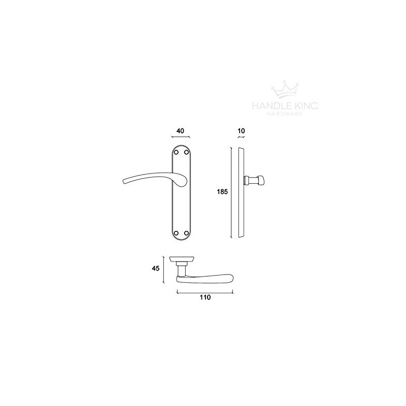 Polished Chrome Door Handles on Backplate - Lever on Latch