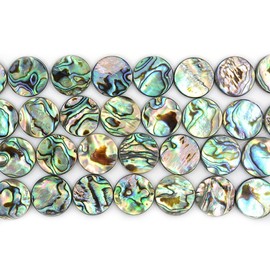 Justinstones 18mm Natural Abalone Shell Flat Coin Beads Strand 16 Inch Jewelry Making Beads