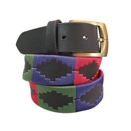 Carlos Diaz Mens Womens Premium Unisex Brown Leather Embroidered Designer Polo Belt (90 cm/ 34-36 Inches)