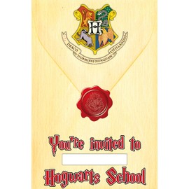 Set of 40 Magical Wizard Inspired Happy Birthday Invitation Cards & Envelopes – Lightweight (240g), Postcard Style Invites for the Perfect Party Pack