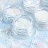 White Snowflakes Nail Glitter Sequins Holographic Snowflakes Nail Powder 3D
