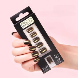 Hamefen Press On Nails, Aurora Press On Nails, Includes 24 Nails, 1 Mini File, Adhesive Tabs(24 Pcs Jelly Glue Stickers).E25