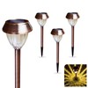 Vintage Solar Lights Outdoor, Glass & Metal Solar Pathway Lights