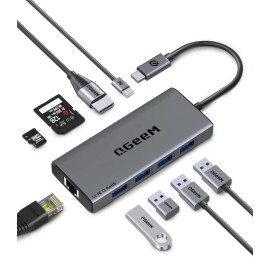 For Apple Laptop Docking Station with HDMI 4K, 9 in 1 USB C Hub, 1000Mbps LAN, 100W PD, US