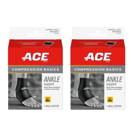 ACE Sport Basics Ankle Support 101020, Adjustable, Works on Either Ankle, 2 Pack