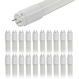 MKUJOO 20 pack 4FT LED T8 Type A+B Tube Lights, 24W, 5000K, Single or Double End Powered, Plug and Play or Ballast Bypass, 4 Foot T10 T12 Fluorescent Bulbs Replacement, milky Cover(4ft milky, 20 pack)