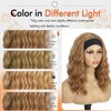 Glueless Wavy Headband Wigs 14inch Synthetic Honey Blonde Brown Mix