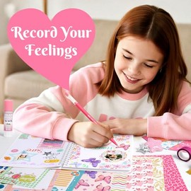 Axirata Kit de 2 diarios de bricolaje para niñas, juego de diario para adolescentes y adolescentes de 6-8-14 años, juego de juguetes para álbumes de r