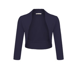 DANAEST Women's Bolero Festive Cardigan Elegant Shoulder Jacket 3/4 Sleeve Short Top (708), blue