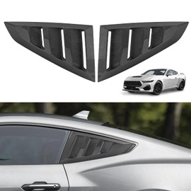AMSPRAC Rear Window Louvers Trim Cover Panel Compatible with Mustang GT/EcoBoost/dark horse Fastback 2024 2025,Rear Window Quarter,Rear Side Window Scoop Louvers Cover Caps,2PCS (Carbon Fiber Texture)