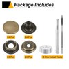 HARFINGTON 24Set Leather Snaps Fasteners Kit 20mm Dia Brass Press-Stud