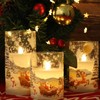 Wondise Santa Claus Glass Flameless Candles Remote and Timer, Battery