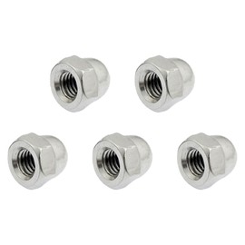 METALLIXITY Acorn Cap Nuts(M8x1.25mm) 5Pcs, Stainless Steel Acorn Dome Cap Head Hex Nuts - for Industrial Mechanical Equipment, Silver Tone