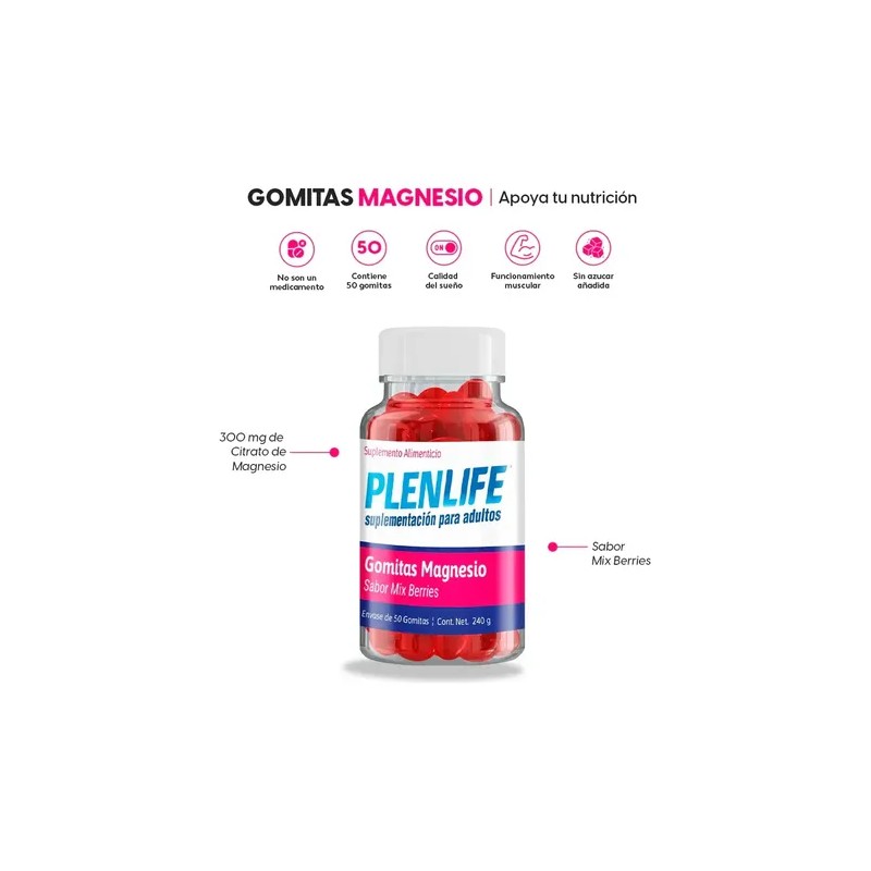 Plenlife Gomitas Magnesio Pzs Sabor Mix Berries