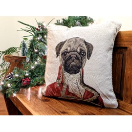 Tache 1 Piece 18 X 18 Inch Square French Vintage European Napoleon Bownparte Woven Tapestry Cushion Pillow Throw Cover