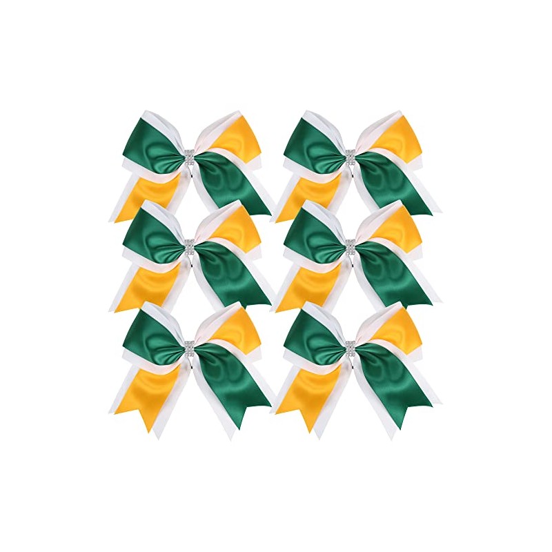Cheerleader Bows 8 Inch 3 Colors 2 Layers 6 Pcs
