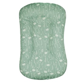Newborn Lounger Cover for Boys and Girls Removable Cover Ultra Soft Comfortable Lounger Slipcover for Infant Lounger Pillow, Sage Green Dandelion Flower