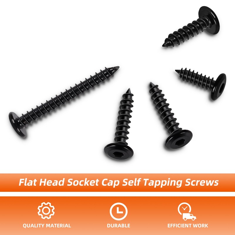 MewuDecor M5 x 25mm Flat Head Socket Cap Self Tapping