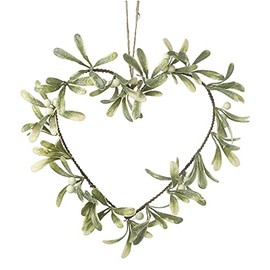 Heaven Sends Mistletoe Heart Shaped Decorative Christmas Wreath
