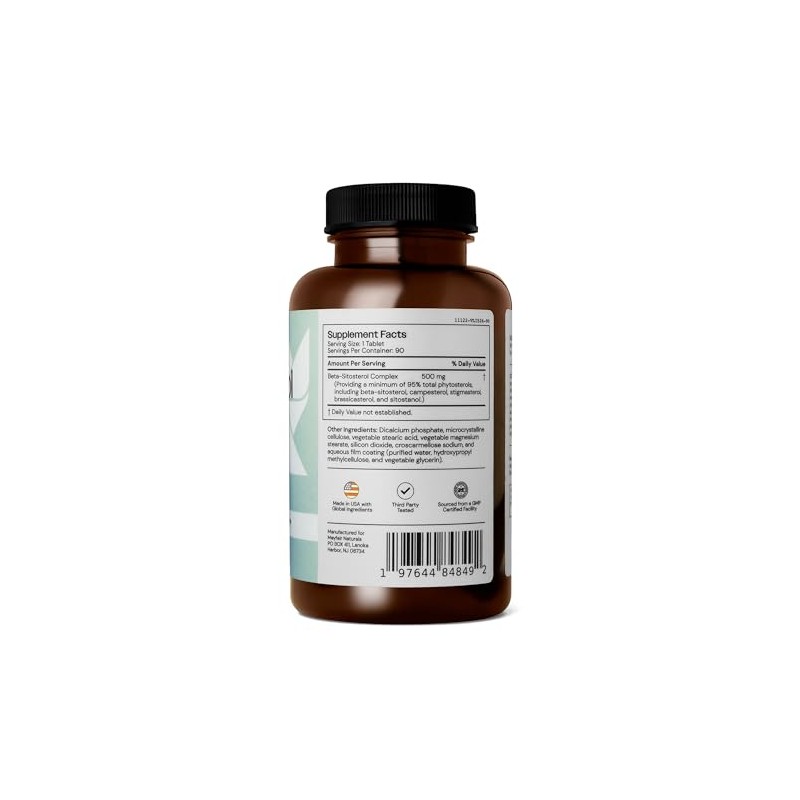 “Complejo Beta Sitosterol, 500mg, de origen vegetal, 90 tabletas, suplemento