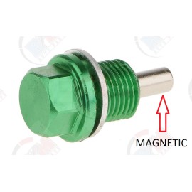 RPM Hard Anodized Aluminum MAGNETIC Green Oil Drain Plug ADP541GRN for Hyundai & Kia
