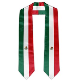 BMHHTM Mexico Flag Graduation Stole 72" Long, Mexican Flag Graduation Sash for Graduate, Graduation Gift